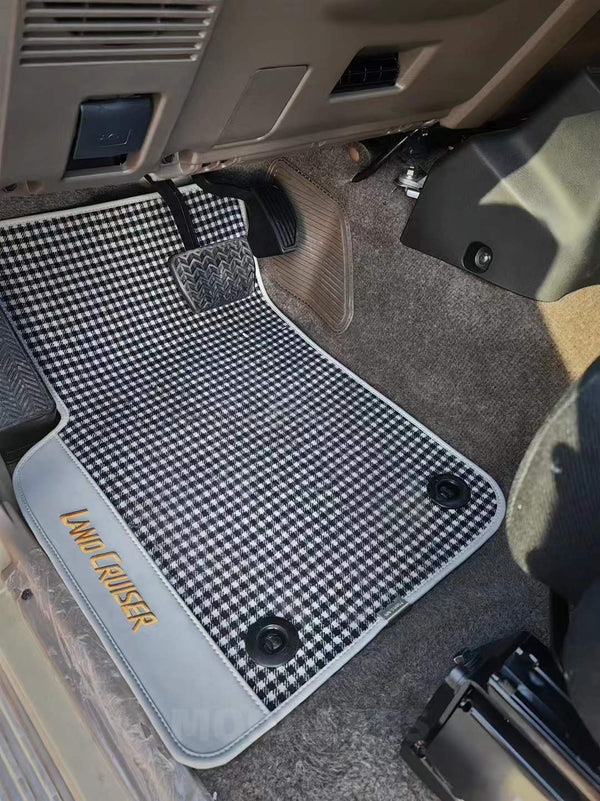 Premium Wool Houndstooth Floor Mats for ANY Car Model